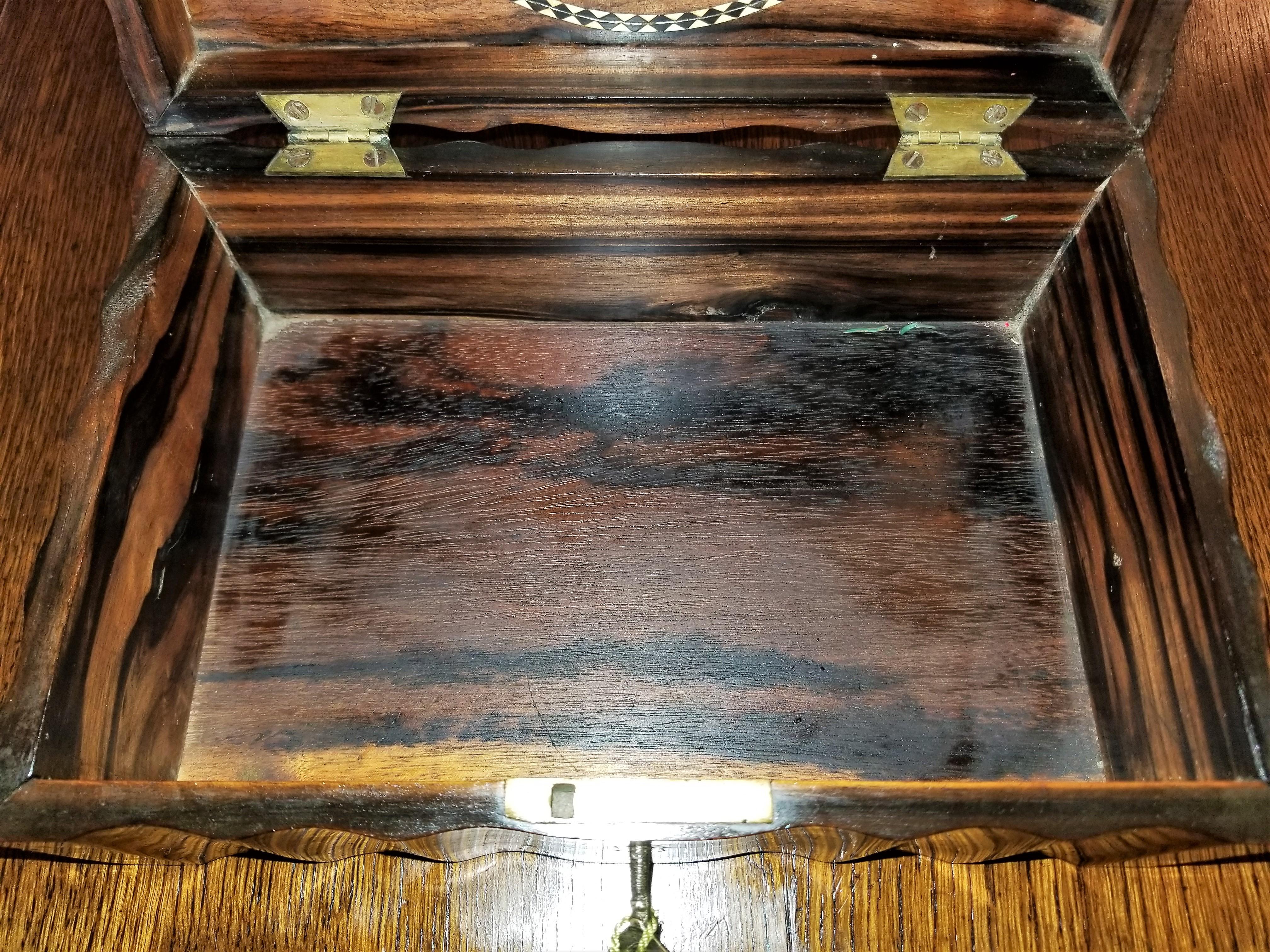 19 Century Anglo Ceylonese Coromandel and Bone Box In Good Condition In Dallas, TX