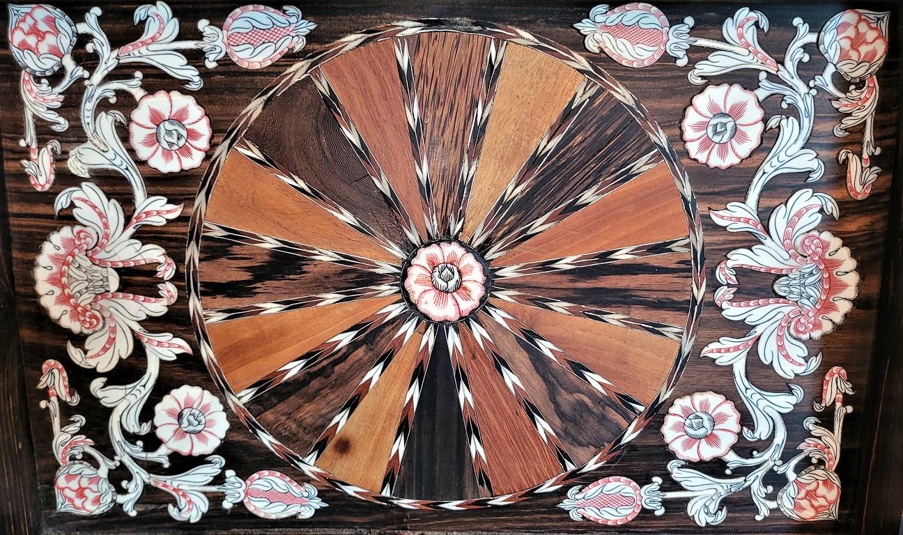 Scatola da cucito anglo-cilonese del XIX secolo di qualità museale in vendita 3