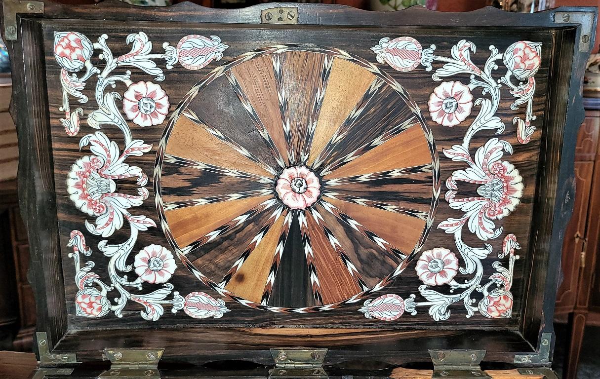 Scatola da cucito anglo-cilonese del XIX secolo di qualità museale in vendita 6