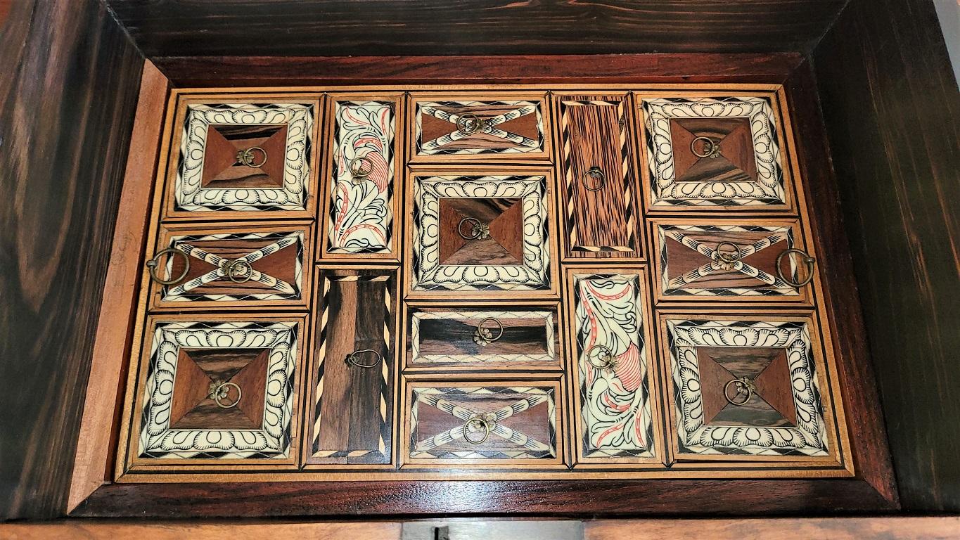 Inlay 19C Anglo Ceylonese Sewing Box of Museum Quality For Sale