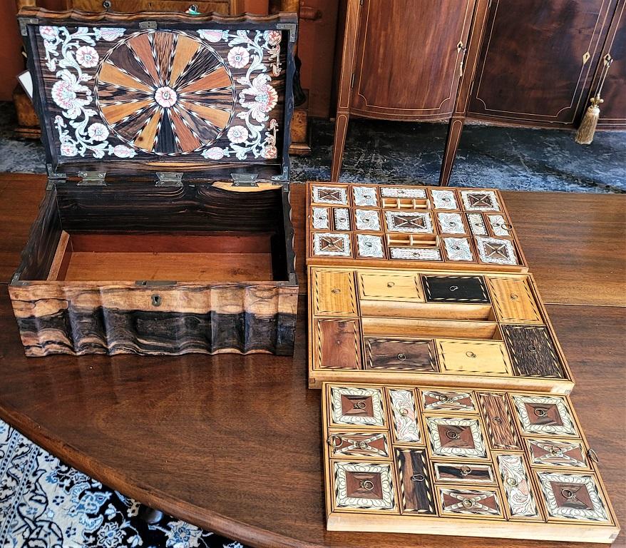 Scatola da cucito anglo-cilonese del XIX secolo di qualità museale in vendita 1