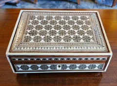 19C Anglo Indian Bombay MOP Sadeli Mosaic Trinket Box