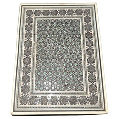 Used 19C Anglo Indian Sadeli Mosaic Greeting Card Case