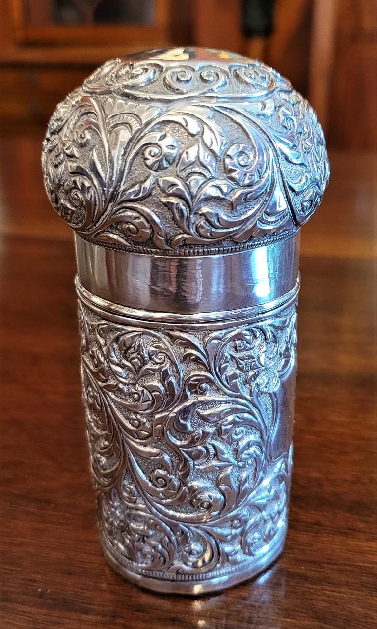 19C Anglo Indian Silver Perfume Bottle Case For Sale 2