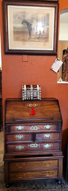 19C Anglo Indian Vizagapatam Bone and Shell Domed Stationery Box