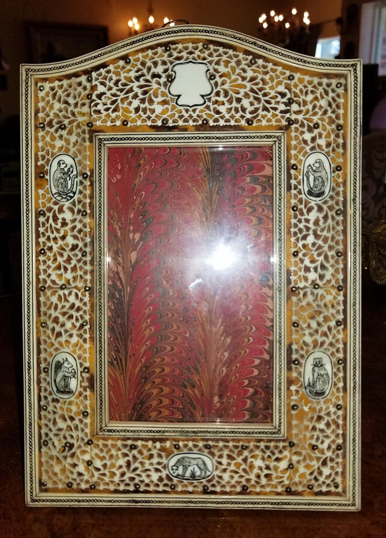 19th Century Anglo Indian Vizagapatam S And Bone Picture Frame
