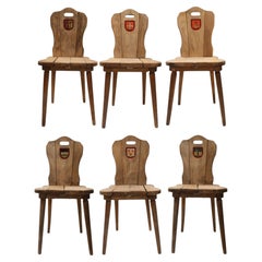 19c Antique Belgian Chairs with Coat of Arms from Chateau