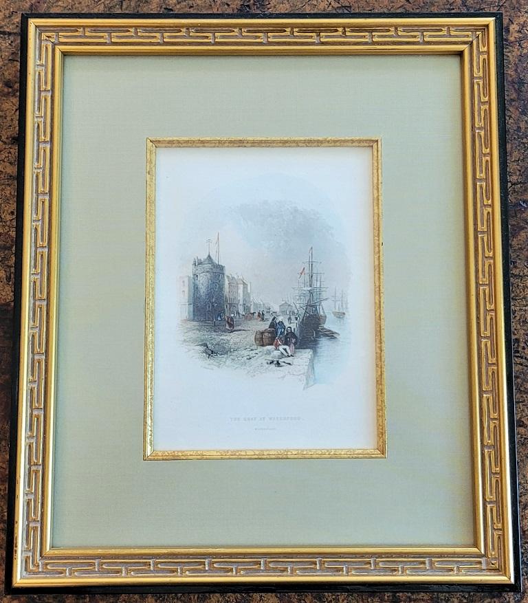 Aquatinta-Stickerei des Quays aus dem 19. Jahrhundert in Waterford (George III.) im Angebot