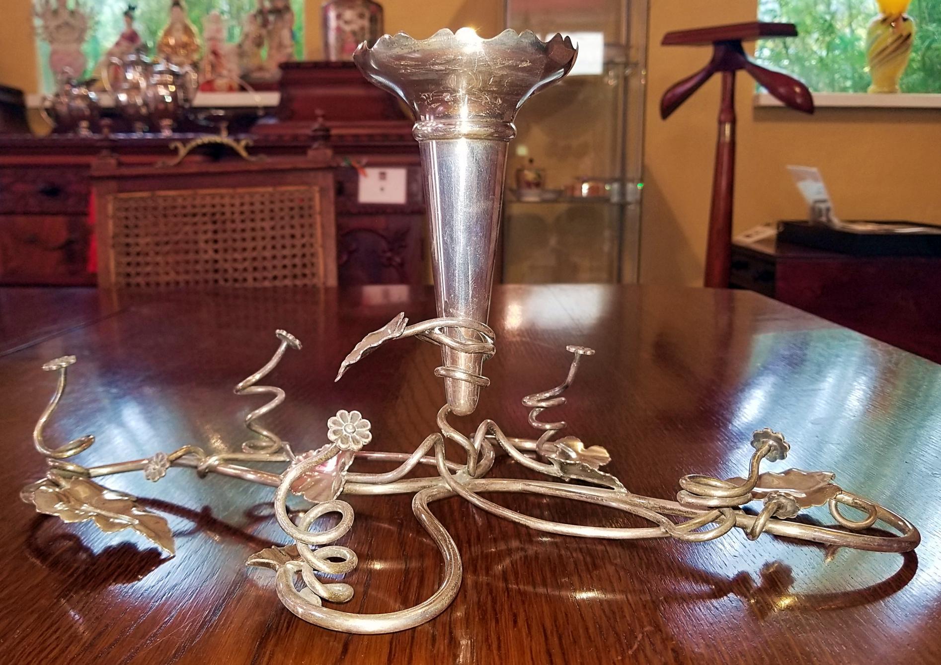 19th Century British Art Nouveau Old Sheffield Plated Silver Epergne 5