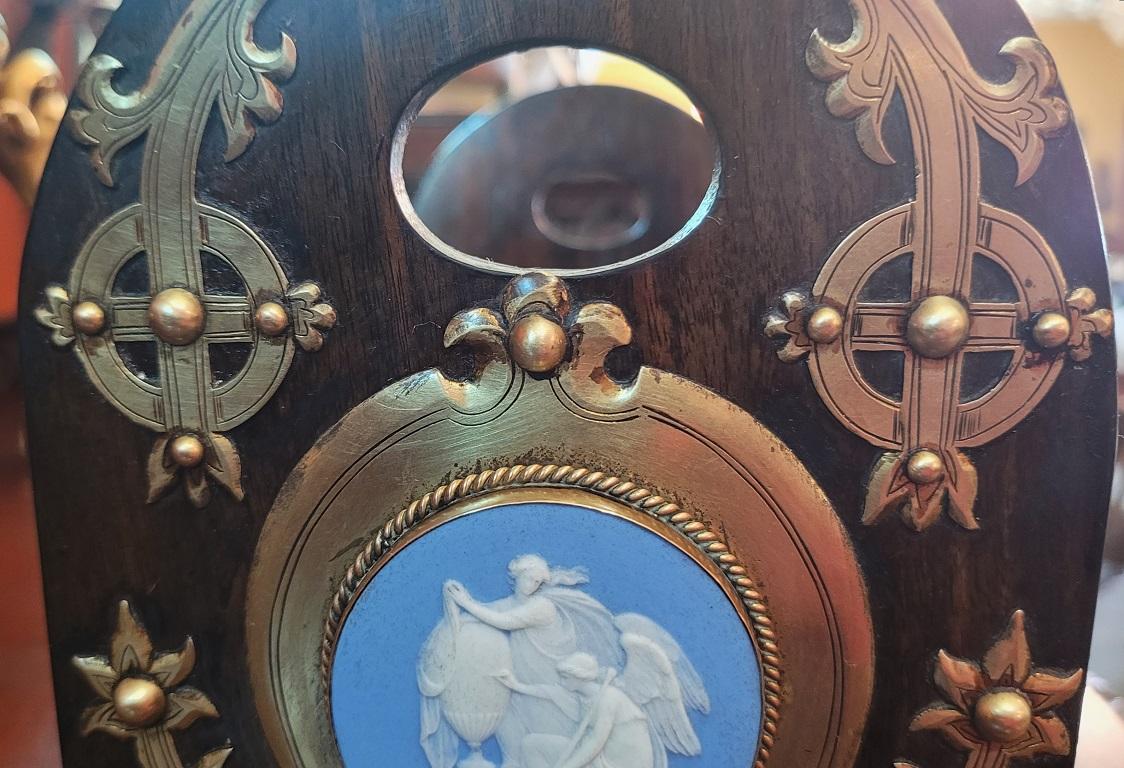 19C British Coromandel, Brass with Large Jasperware Medallions Book Slide For Sale 1