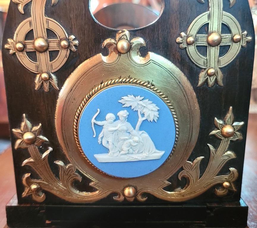 19C British Coromandel, Brass with Large Jasperware Medallions Book Slide For Sale 2