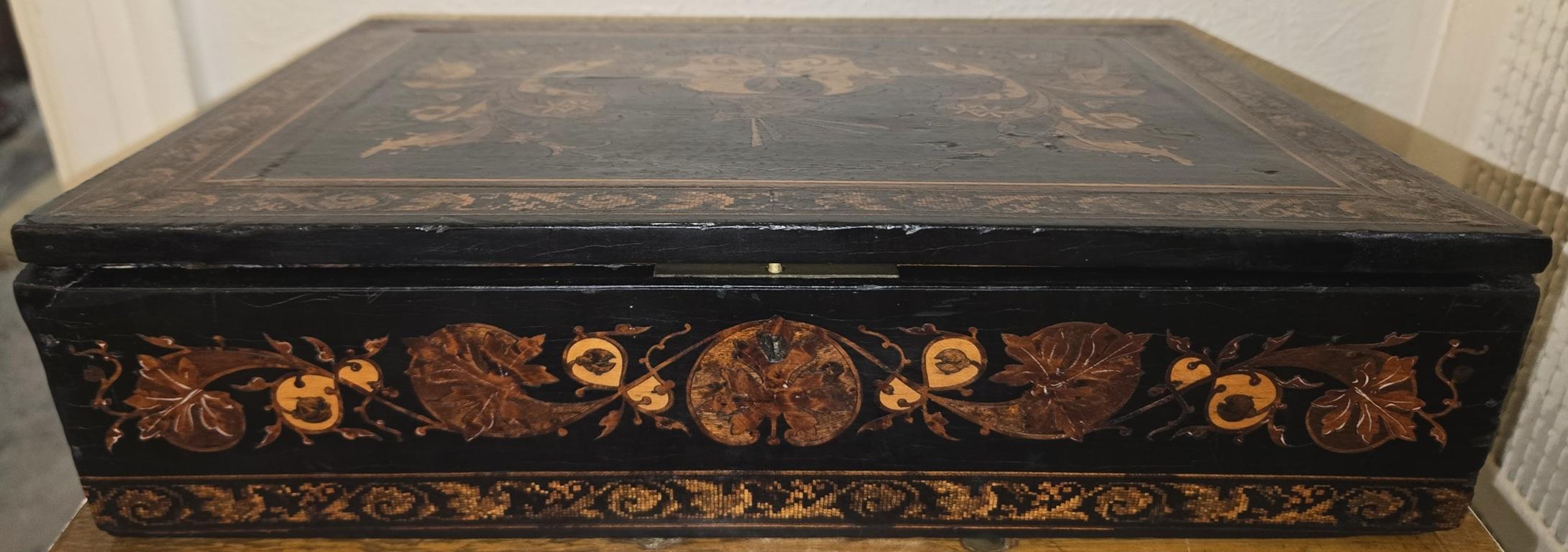 Boxwood 19C British Tunbridgeware Micro-mosaic Lap Desk - RARE For Sale