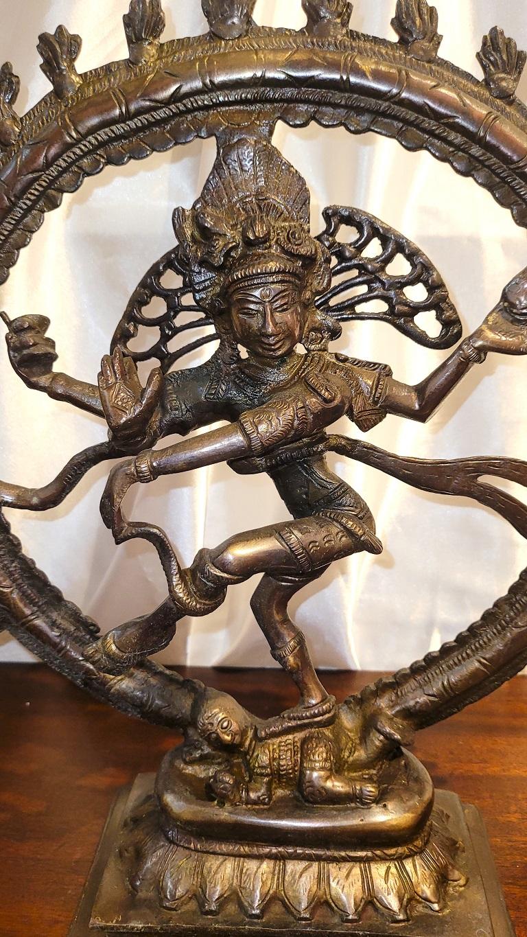 Bronze Dancing Shiva Nataraja In Good Condition For Sale In Dallas, TX