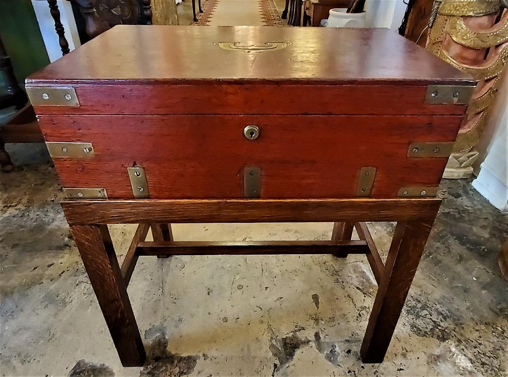 19th Century Campaign Candle Box or Chest on Stand by J. Bramah 7