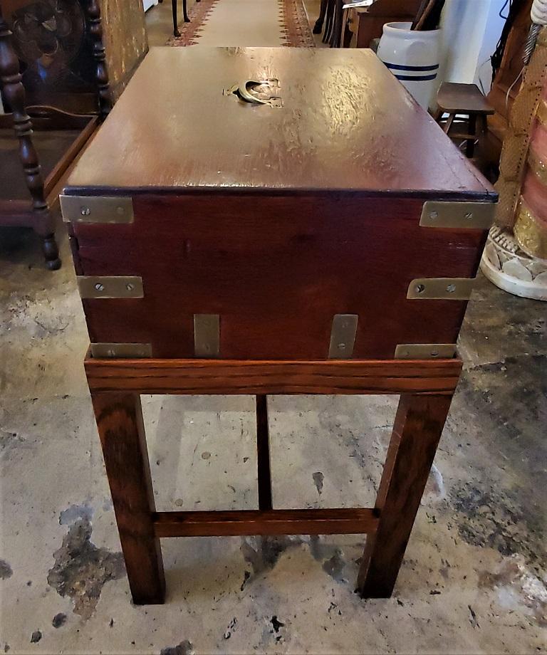 19th Century Campaign Candle Box or Chest on Stand by J. Bramah 8