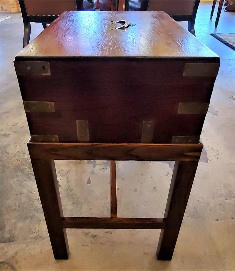 19th Century Campaign Candle Box or Chest on Stand by J. Bramah 9