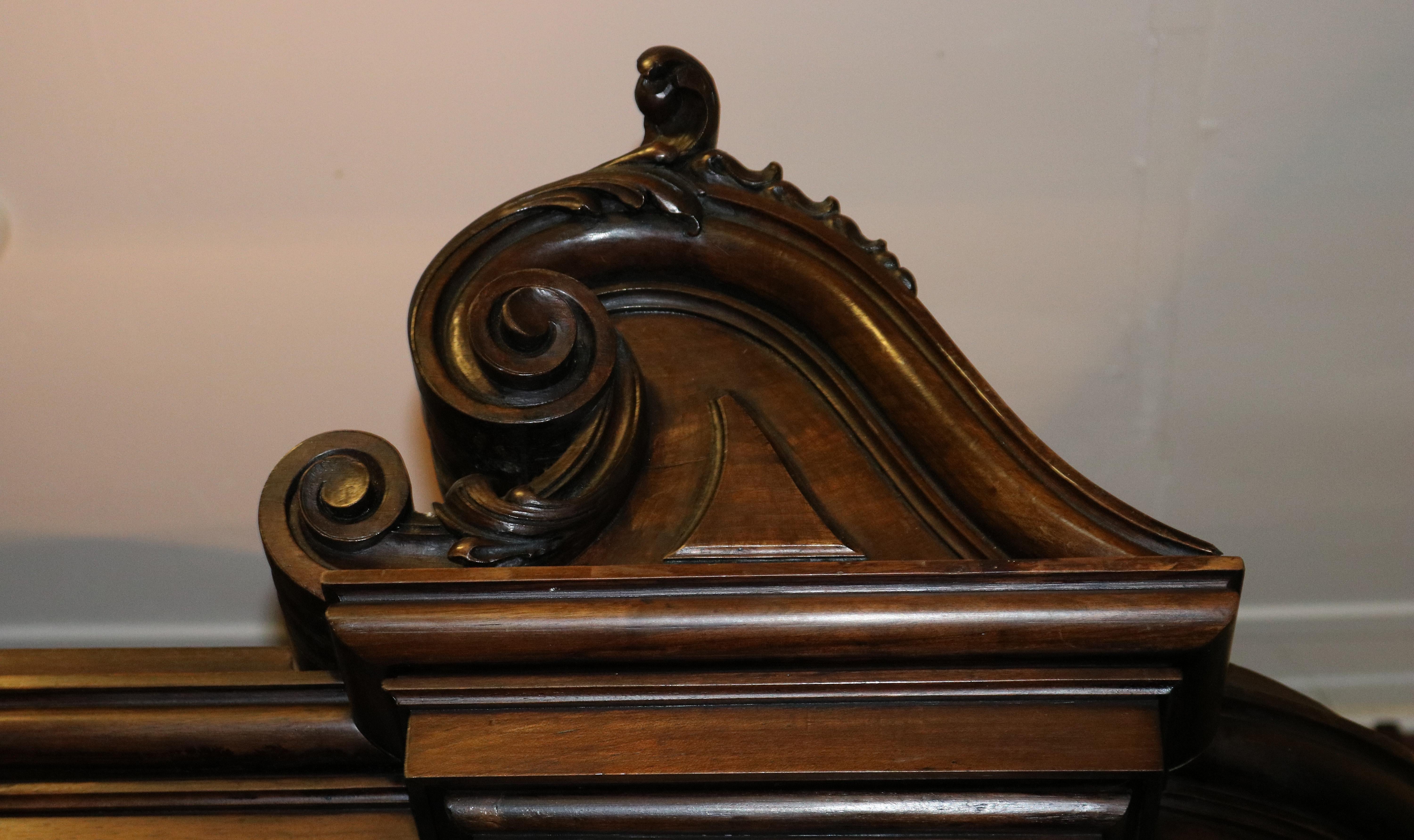 19C Century Italian Walnut Figural Renaissance Revival Buffet Sideboard Cabinet 9