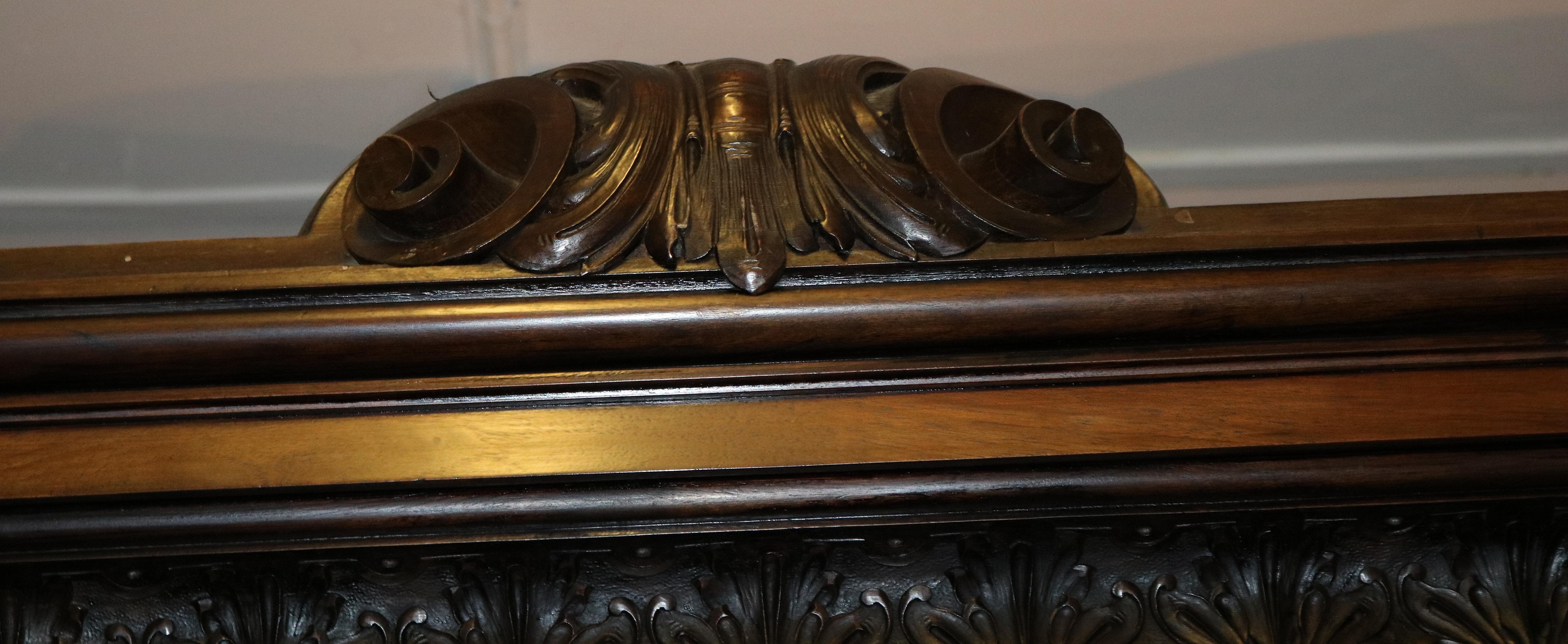 19C Century Italian Walnut Figural Renaissance Revival Buffet Sideboard Cabinet 4