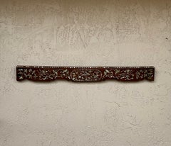 19c Chinese HandCarved Walnut Wood And Mother Of Perl Architectural Element