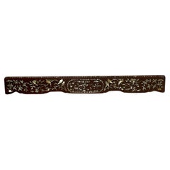 19c Chinese HandCarved Walnut Wood And Mother Of Perl Architectural Element  