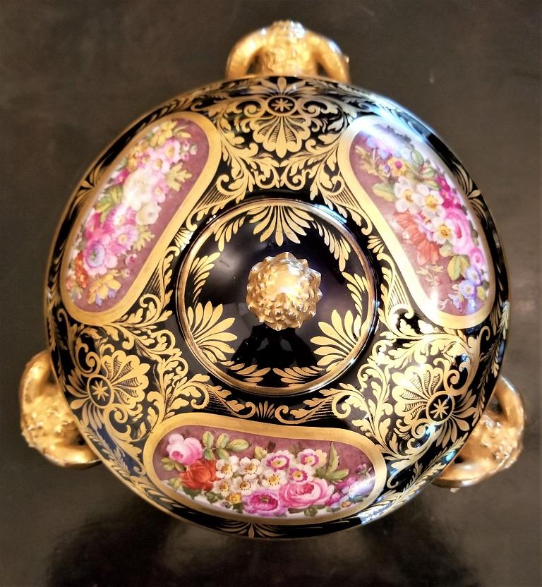 19th Century Derby Porcelain Lidded Centerpiece For Sale 3
