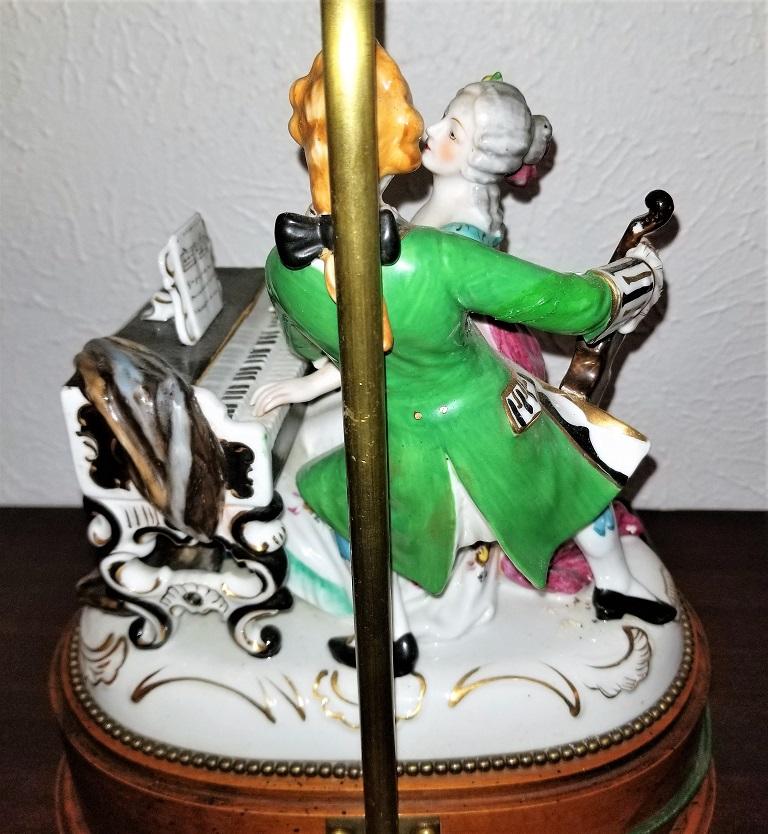 German 19th Century Dresden Porcelain Style Table Lamp