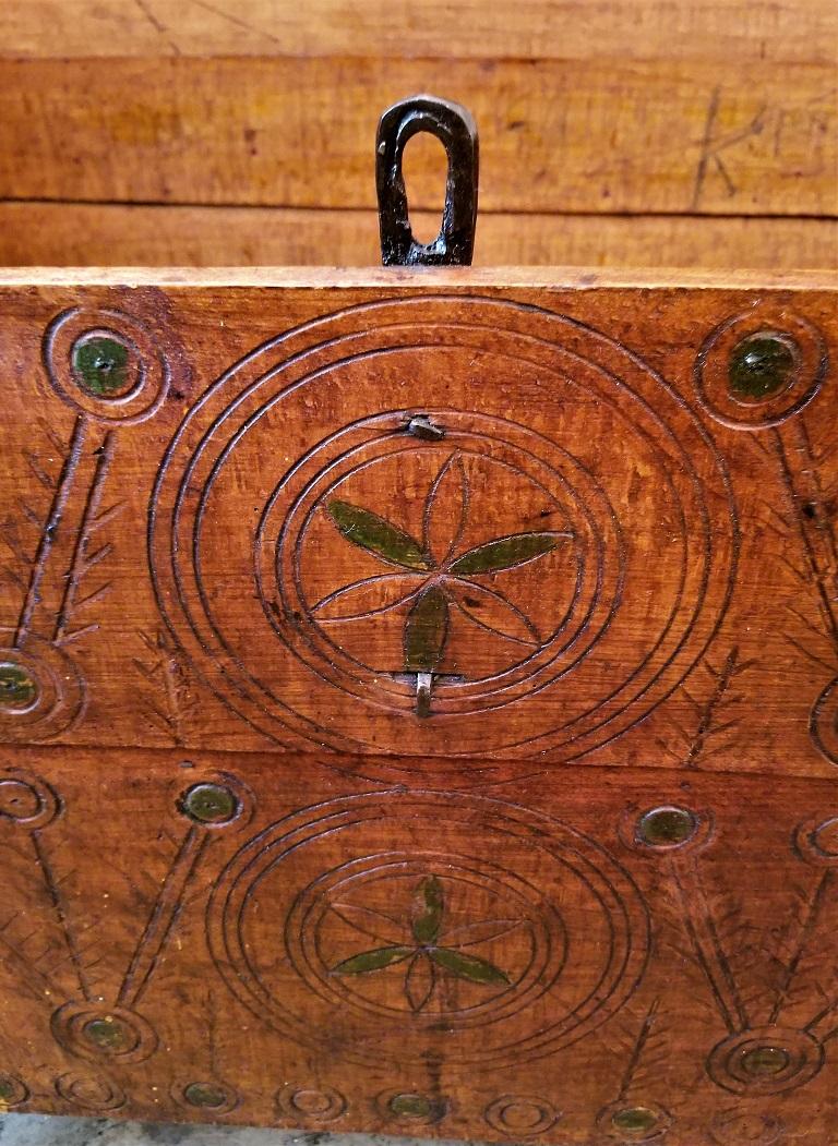 Pine 19th Century Eastern European Shepherds Coffer or Chest