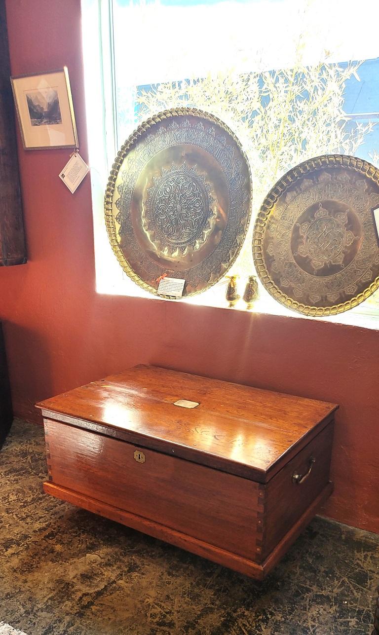 Oak 19C English Naval Captain's Sea Chest For Sale