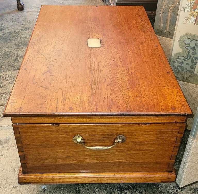 19C English Naval Captain's Sea Chest For Sale at 1stDibs