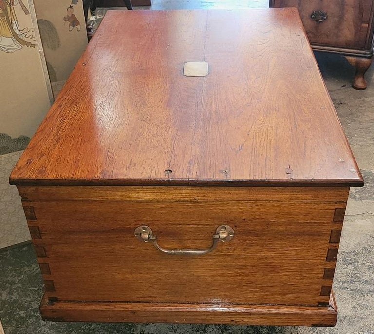 19C English Naval Captain's Sea Chest For Sale at 1stDibs