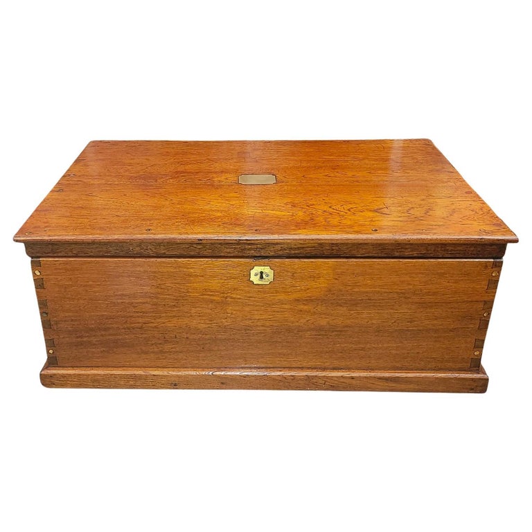 19C English Naval Captain's Sea Chest For Sale at 1stDibs