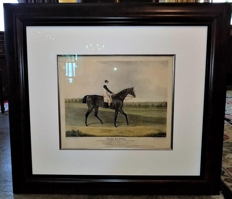 Presenting a fabulous and very rare, original early 19th century engraving after a painting by John Frederick Herring Snr…………….engraved by M. Sutherland….circa 1815-1820.

This original engraving is of “Filho Da Puta” ….”The Winner of the Great