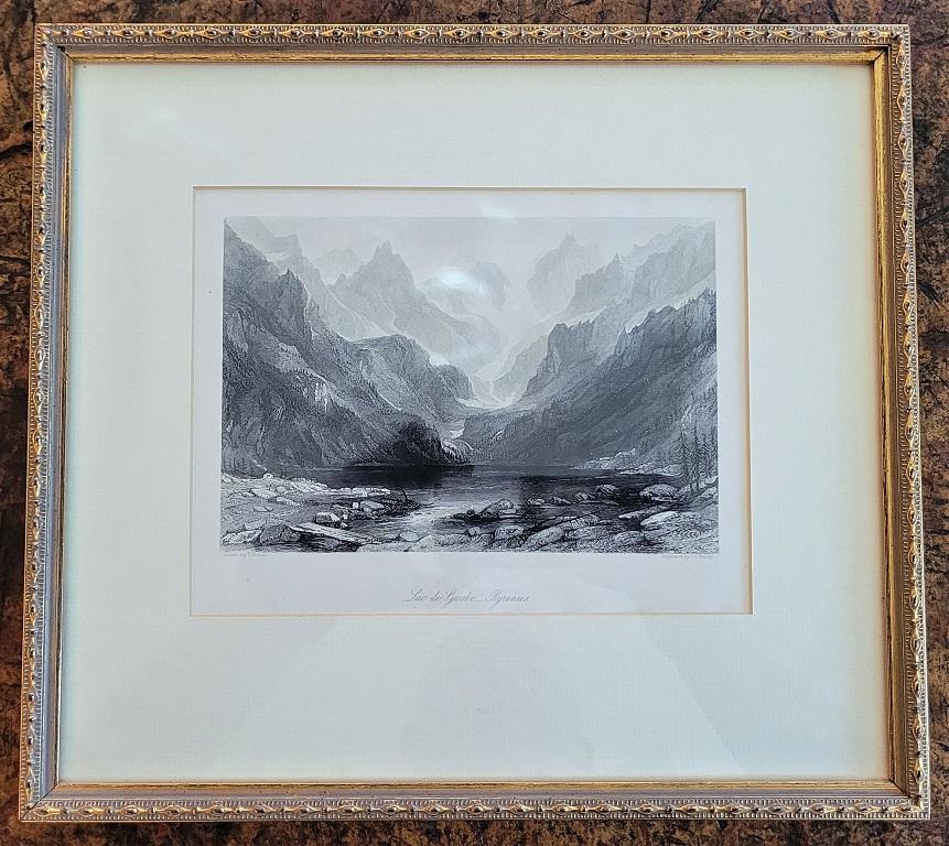 19C Engraving of Lake Gaube in the Pyrenees by T Allom For Sale 2