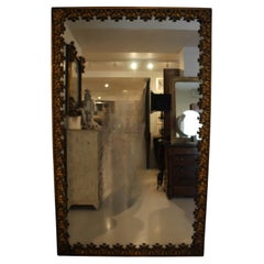 19c French Antique Brass Bistro Floor Mirror