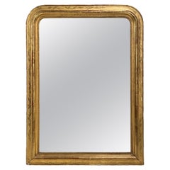 19c French Antique Louis Philippe Mirror with Flower Detail