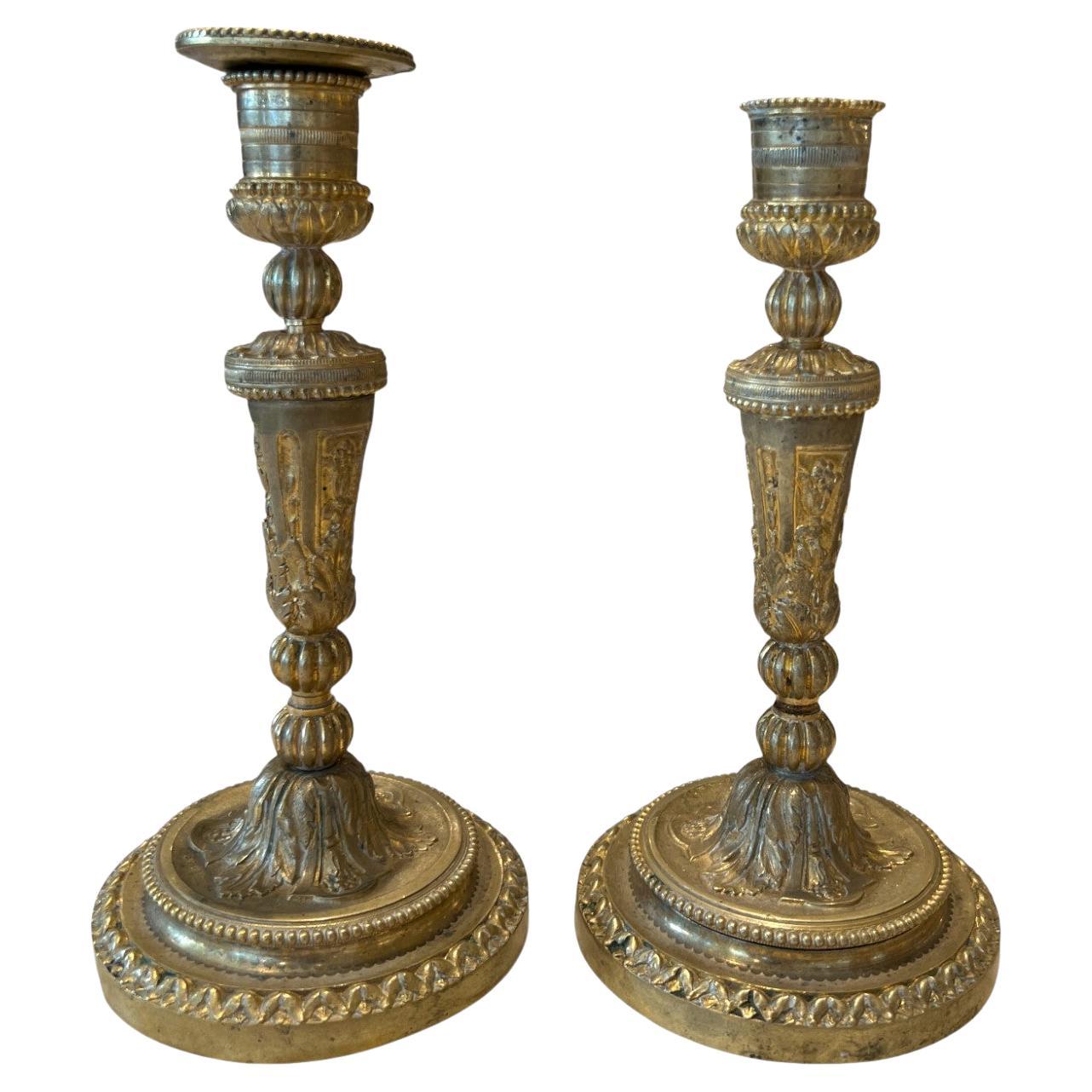 19c French Antique Napoleon III Candlesticks