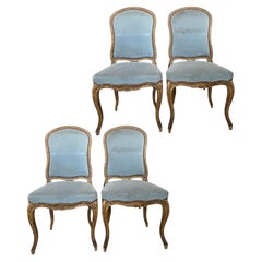 19c French Antique Set of 4 Louis XV Chairs