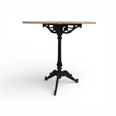 19c French Antique Stone Top Table with Iron Base
