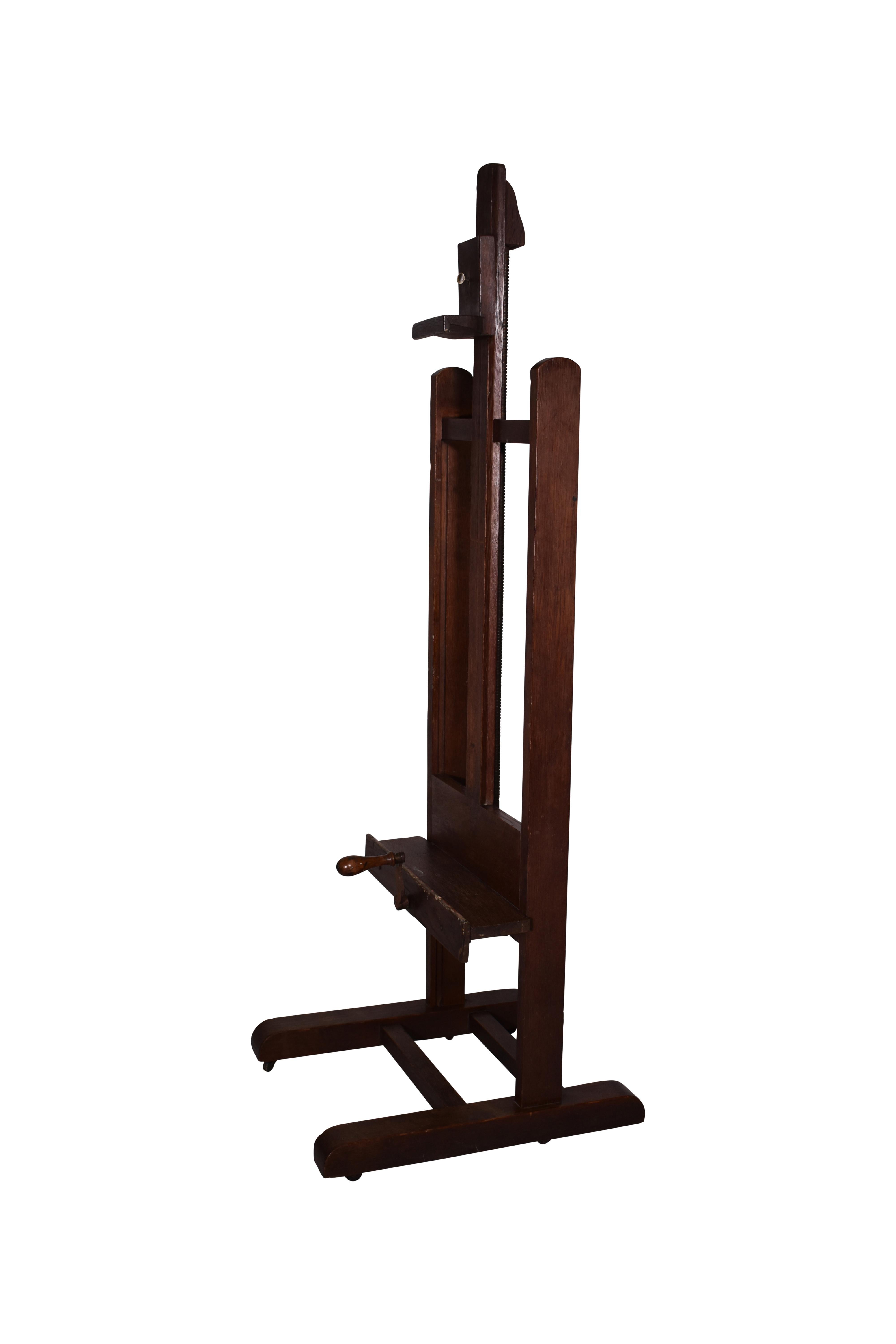 The perfect display for contemporary art with the juxtaposition of this well-proportioned antique easel.