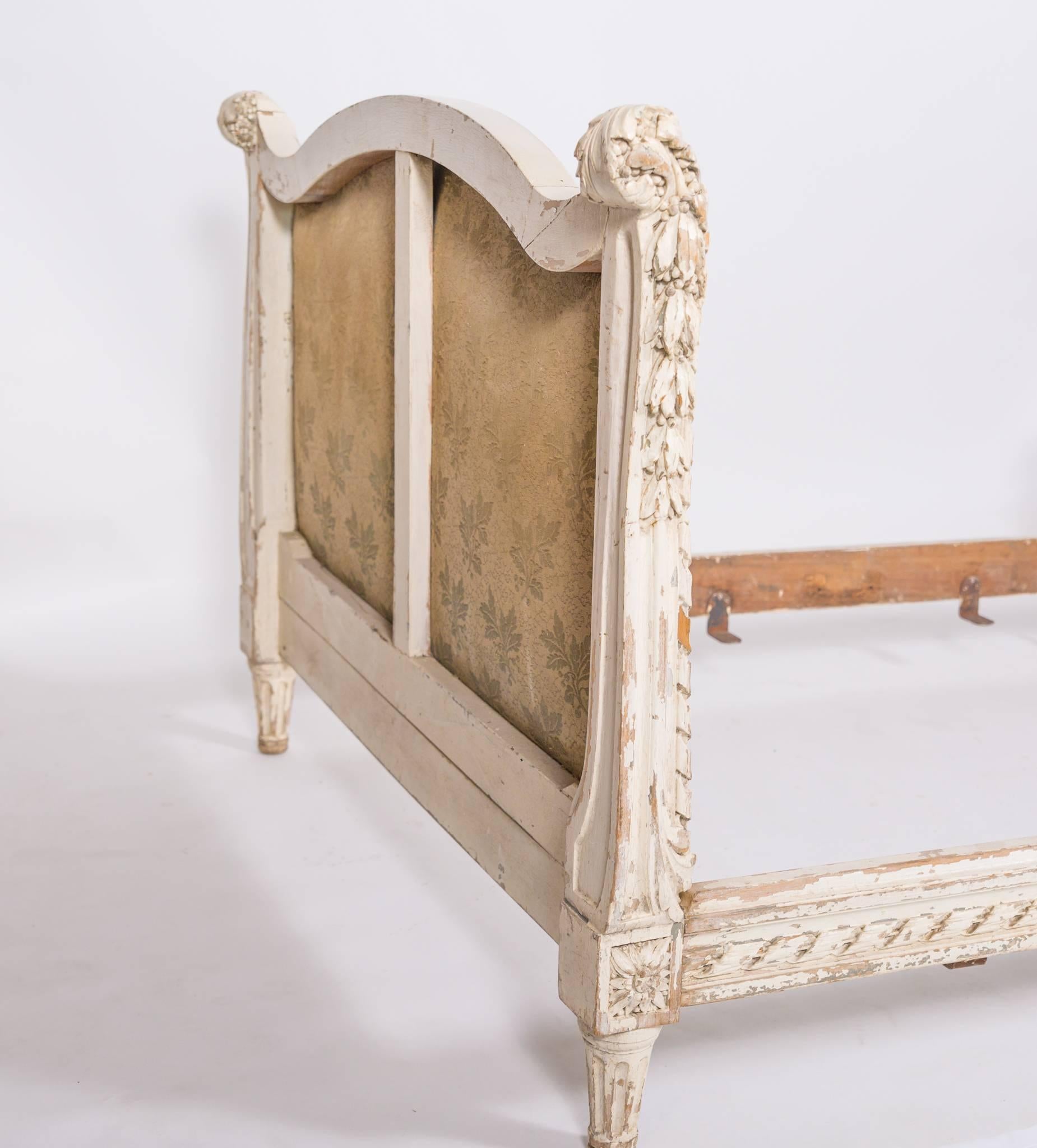 19th Century French Bed with Elaborate Carving 2