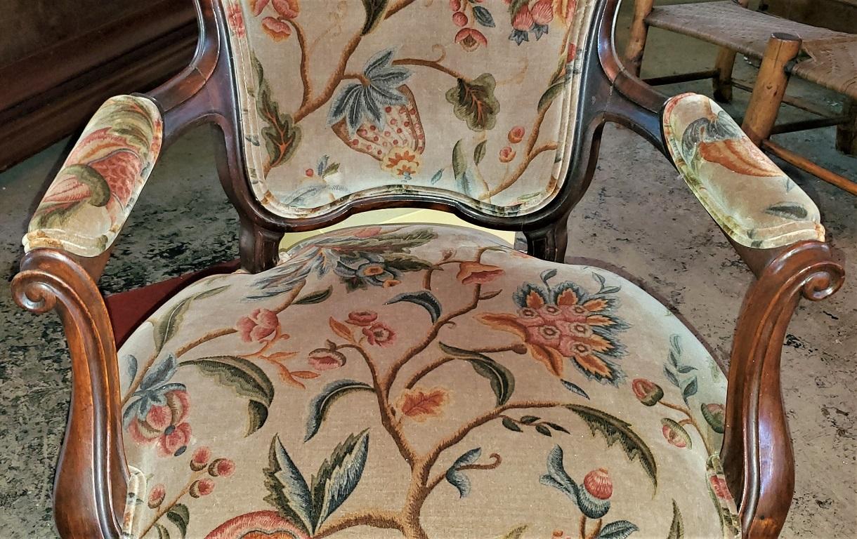 French Provincial 19th Century French Country Boudoir Armchair