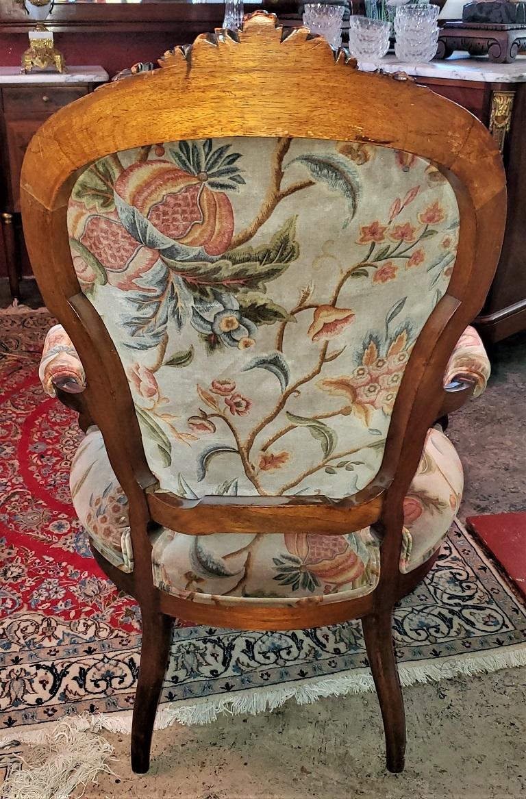 Hand-Carved 19th Century French Country Boudoir Armchair