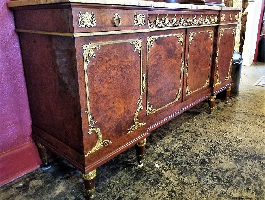 Exceptional 19C French Empire Style Buffet/Vitrine by AME Fournier For Sale 4