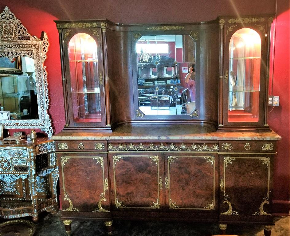 Exceptional 19C French Empire Style Buffet/Vitrine by AME Fournier For Sale 8