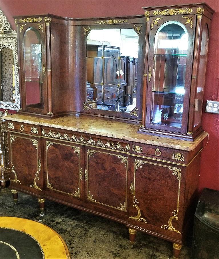 Empire Revival Exceptional 19C French Empire Style Buffet/Vitrine by AME Fournier For Sale