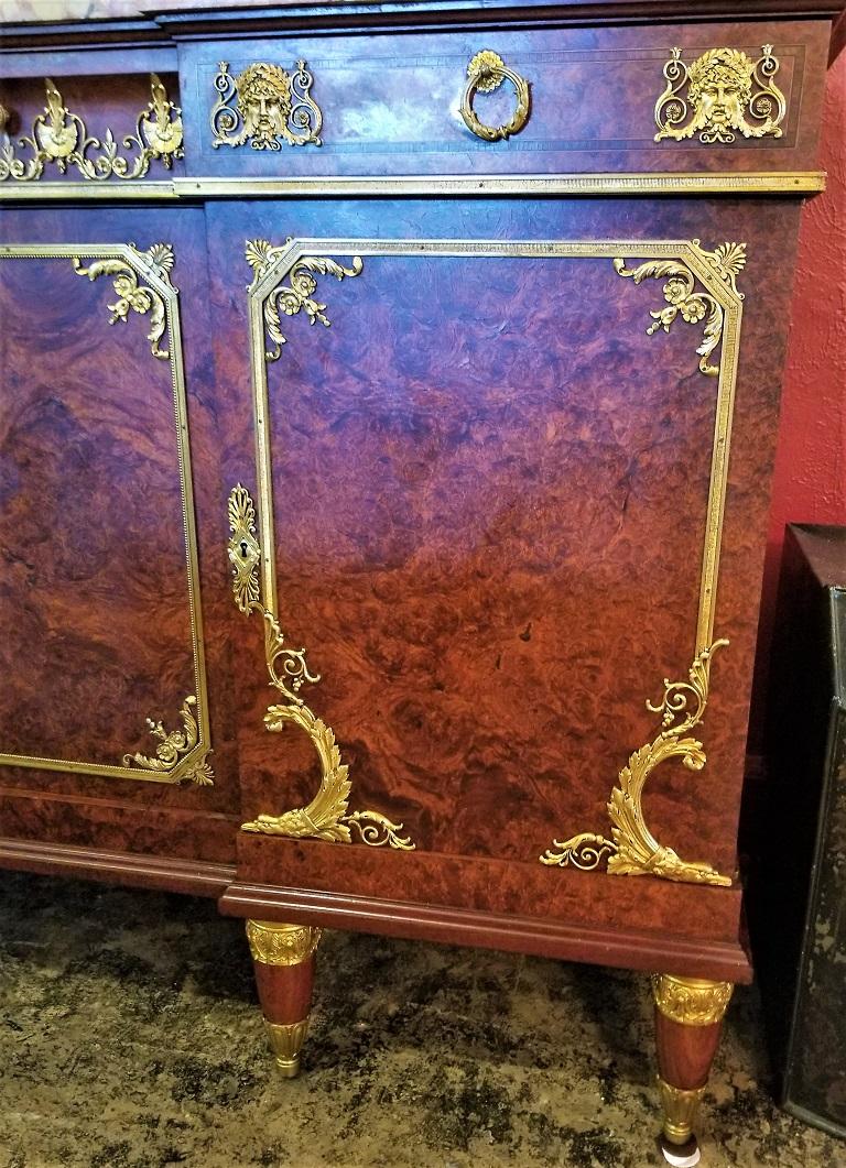 Cast Exceptional 19C French Empire Style Buffet/Vitrine by AME Fournier For Sale