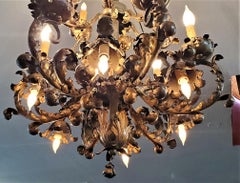 19C French Gilt Bronze 18 Branch Chandelier