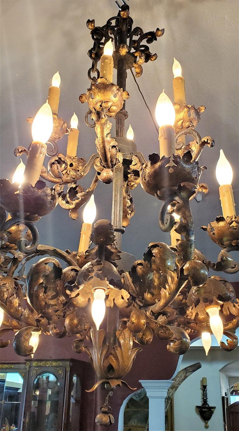 8 branch medium french bronze chandelier