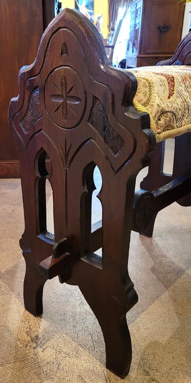 19C French Gothic Revival Bench or Stool 5