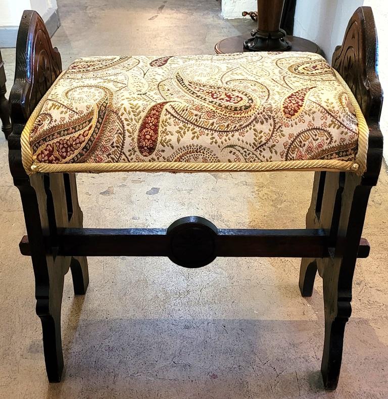 19th Century 19C French Gothic Revival Bench or Stool For Sale